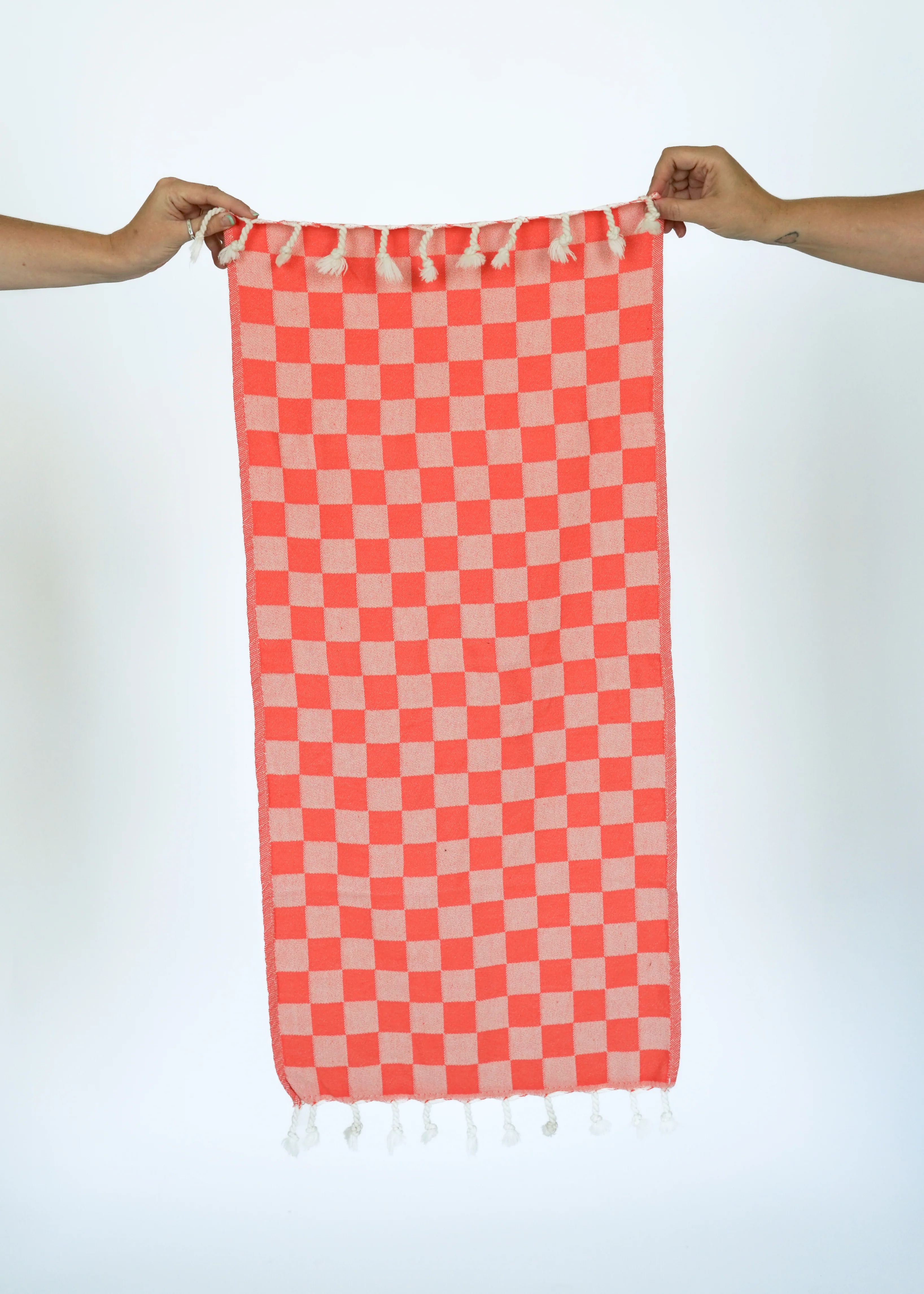 CHECK TURKISH TOWEL / CORAL - Image 4
